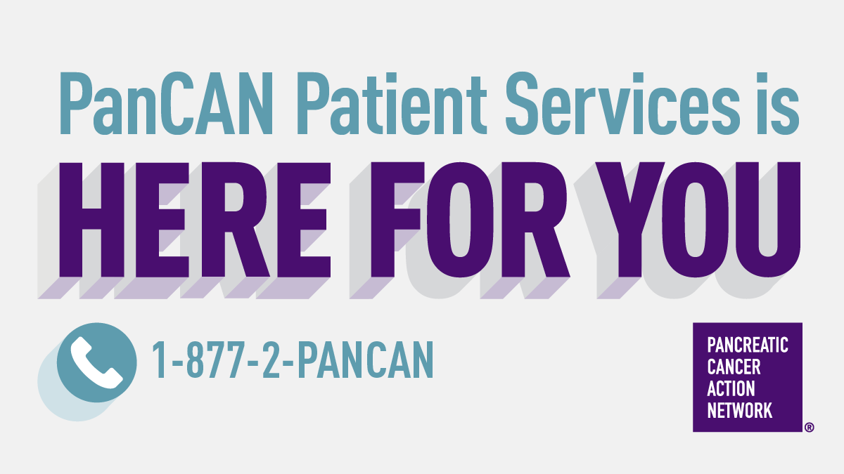 PanCANMiami's tweet photo. When you call PanCAN Patient Services, a compassionate and highly-trained case manager is waiting at the other end of the line to support you. 💜 Reach out today at ☎️ 1-877-2-PANCAN or by email 📧 at patientservices@pancan.org. https://t.co/xzlvy3gUM6
