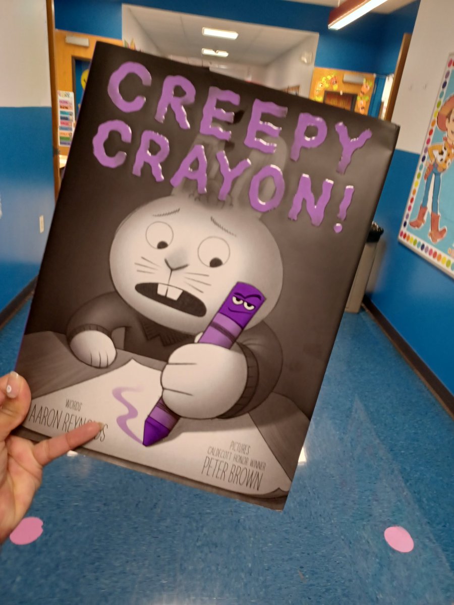 Today I was the surprise 'Mystery Reader' for a classroom of first graders! We read 'Creepy Crayon' by @aaronreynolds & everyone enjoyed the creepy sounds by @Novel_Effect