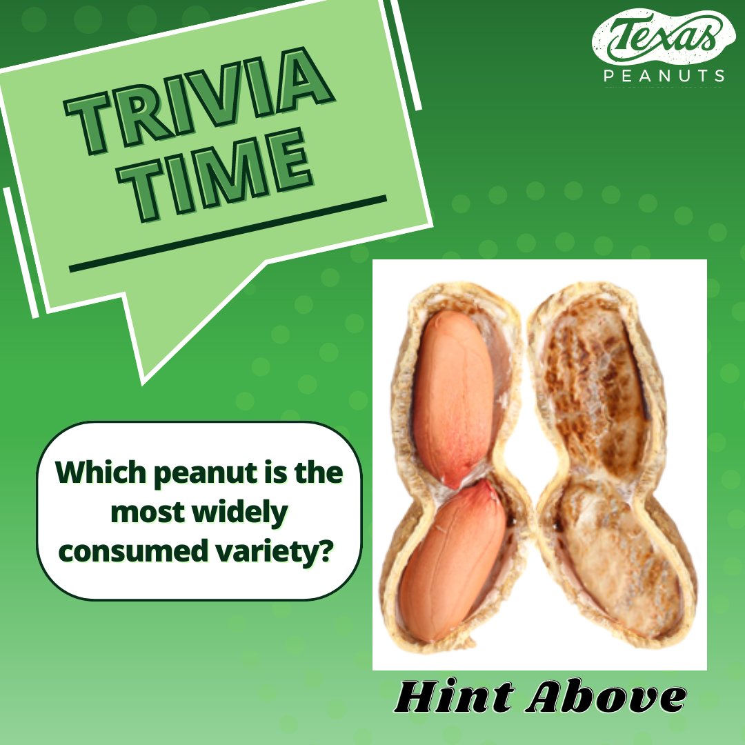 TexasPeanuts's tweet photo. Let’s play some trivia this Thursday. Which peanut is the most widely consumed variety, with delicious flavor, great roasting characteristics and high yields?
Sound off in the comments below. We will give you a hint: it begins with an “R” and is pictured below.
#TPPB https://t.co/chYHTXRNAD