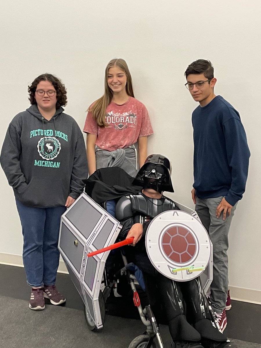 OlatheDesign's tweet photo. Custom wheelchair Halloween costumes designed by our seniors for @WalkinRollin in Olathe. @Olathe21st @OlatheCTE @olatheschools @OlatheEastHawks
#OPSfortheirfuture
#RealWorldLearningKC #OPSMyFuture #engagingOE https://t.co/Eaottef8AU