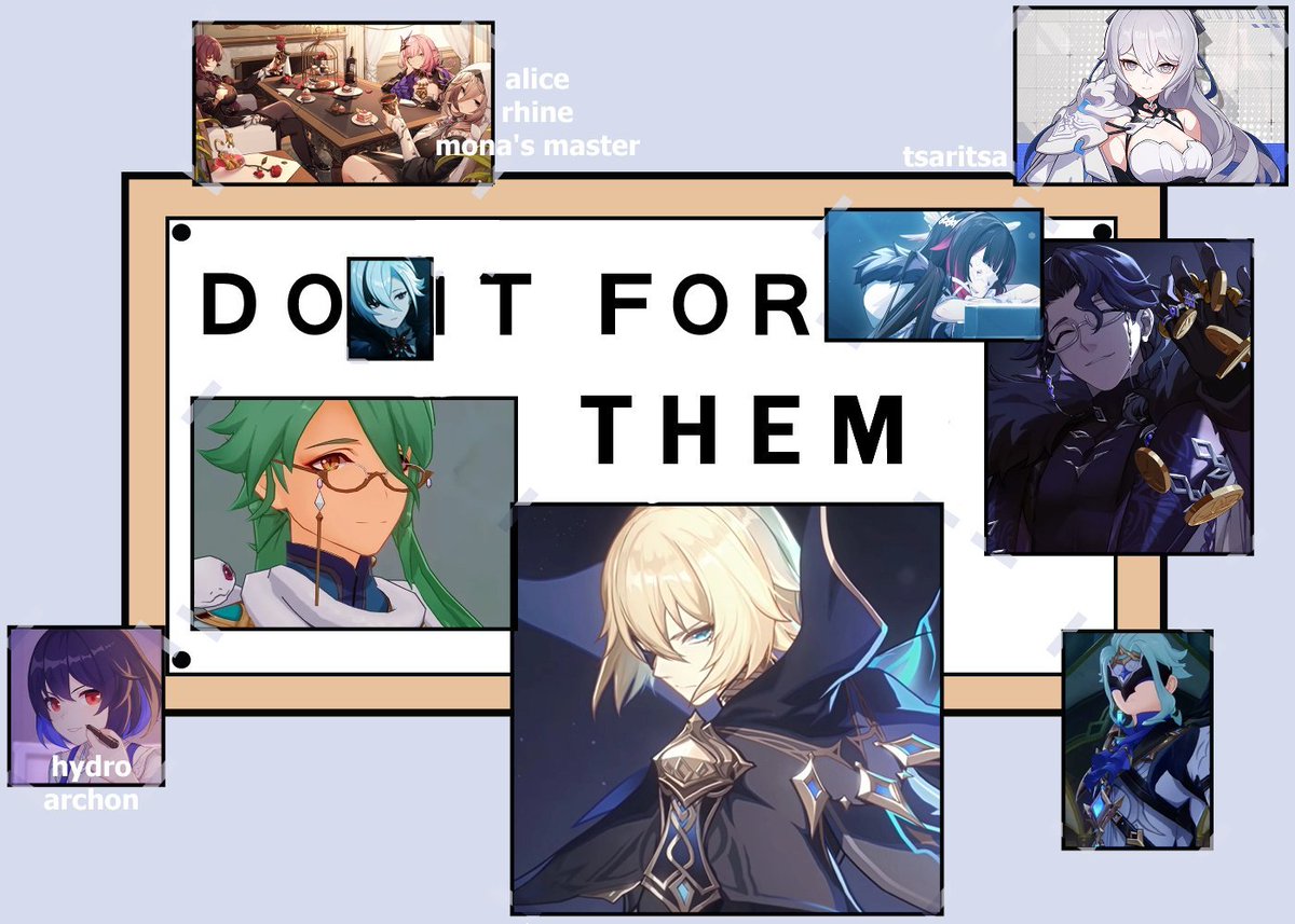 everyone sharing the characters they want most in the replies reminded me of this image i made in case i feel tempted to pull for other characters ... they are my top priority 