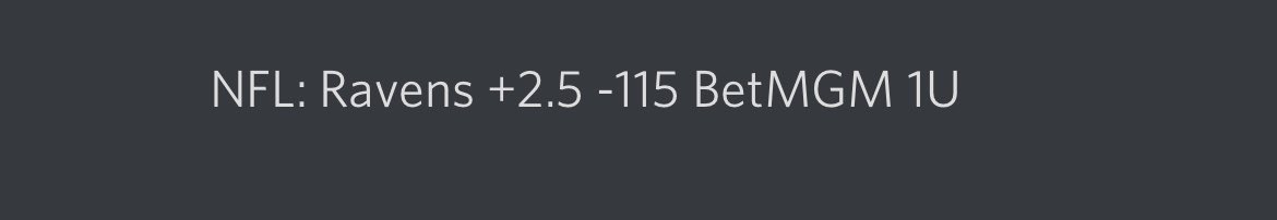 StokasticBets's tweet photo. 🚨FREE PLAY from @JazzrazDFS 

Ravens +2.5 -115 on @BetMGM 

RT if you’re tailing!

Sub to all of our premium @OddsShopper Insider Picks here. Your first week is FREE with code ‘OSINSIDER’ https://t.co/Zm4bGDKP4g https://t.co/jmK6m5Ewee