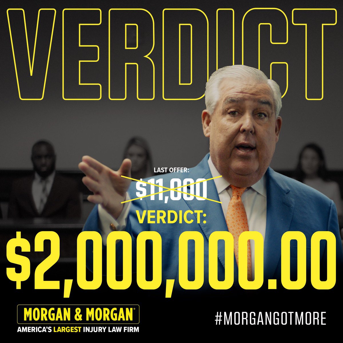 forthepeople's tweet photo. 🚨#VerdictAlert:

Seth Diamond, Jeff Humphries and Edgar Smith just obtained a $2,000,000.00 verdict for a auto accident in Toombs County! 
 
The pretrial offer was only $11,000.

We couldn’t be more proud to help our client receive the justice they deserved! #ForThePeople https://t.co/zdWS1NCcTD