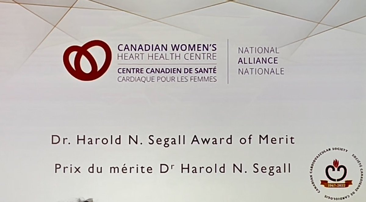 Thank you to <a href="/SCC_CCS/">CCS</a> for presenting us with the Harold N. Segall Award of Merit!

This award is a testament to the amazing work done by all our 140+ members for moving the needle forward in women’s heart and vascular health. Congratulations everyone! #HerHeartMatters #CCCongress