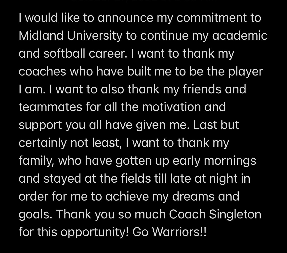 paige16riley's tweet photo. Very excited for what the future holds! Can’t wait to be a Warrior! @MidlandUSB https://t.co/VtnjWBoEHN