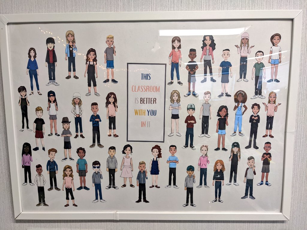 The 50 digital citizens that I am lucky to share portable 5 with! Students loved seeing their personally designed avatar be added to the frame! This classroom IS better with you in it! #beCommunity @AngelsOCSB