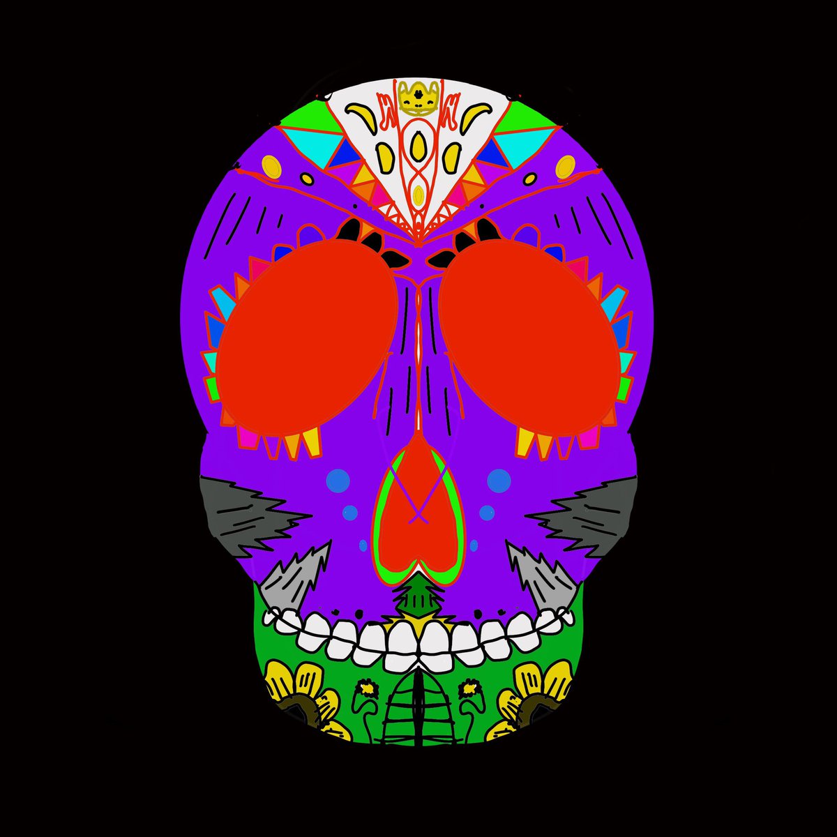 rtjardin's tweet photo. G6 successfully met the 2 lesson Day of the Dead challenge. Ready to hang just in time for Mondayโs Spanish & art collaboration. #arted #middleschoolart #ssischool #choiceart https://t.co/CNbcNiDAXv