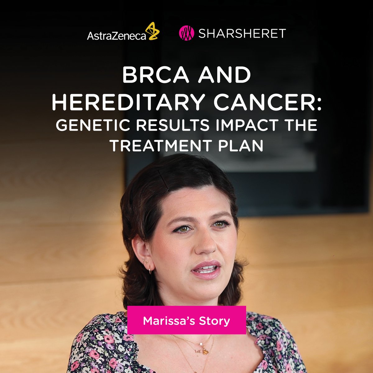 Genetic results impact your treatment plan. Learn how Marissa's positive BRCA1 test impacted her breast cancer diagnosis. Watch Marissa's story: youtube.com/watch?v=5-m_Xp… The @sharsheretofficial BRCA Hereditary Cancer video series is made possible w/ support from @Astrazeneca.
