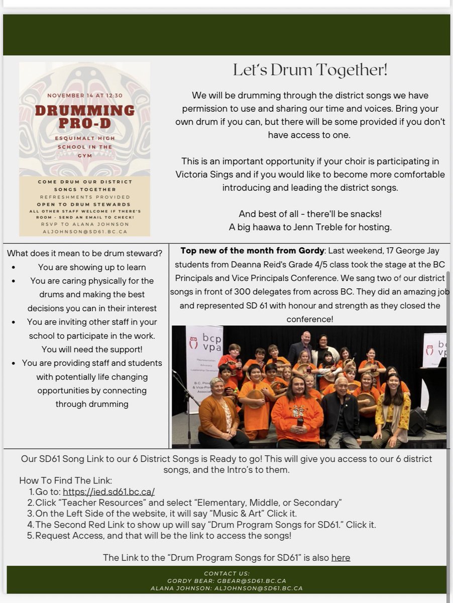 Dr. Shelly (Niemi) Wilton (@dr_swilton) on Twitter photo 🙌🏽 The IED <a href="/sd61schools/">Greater Victoria School District</a> has over 1300 drums in schools & we have a district IED Drum Program that supports and upholds the protocols & stewardship of the drums in a good way across our school communities- Please find the 2nd Edition of our Drum Program Newsletter Below 🙌🏽✨🙌🏽 🙌🏽 The IED <a href="/sd61schools/">Greater Victoria School District</a> has over 1300 drums in schools & we have a district IED Drum Program that supports and upholds the protocols & stewardship of the drums in a good way across our school communities- Please find the 2nd Edition of our Drum Program Newsletter Below 🙌🏽✨🙌🏽