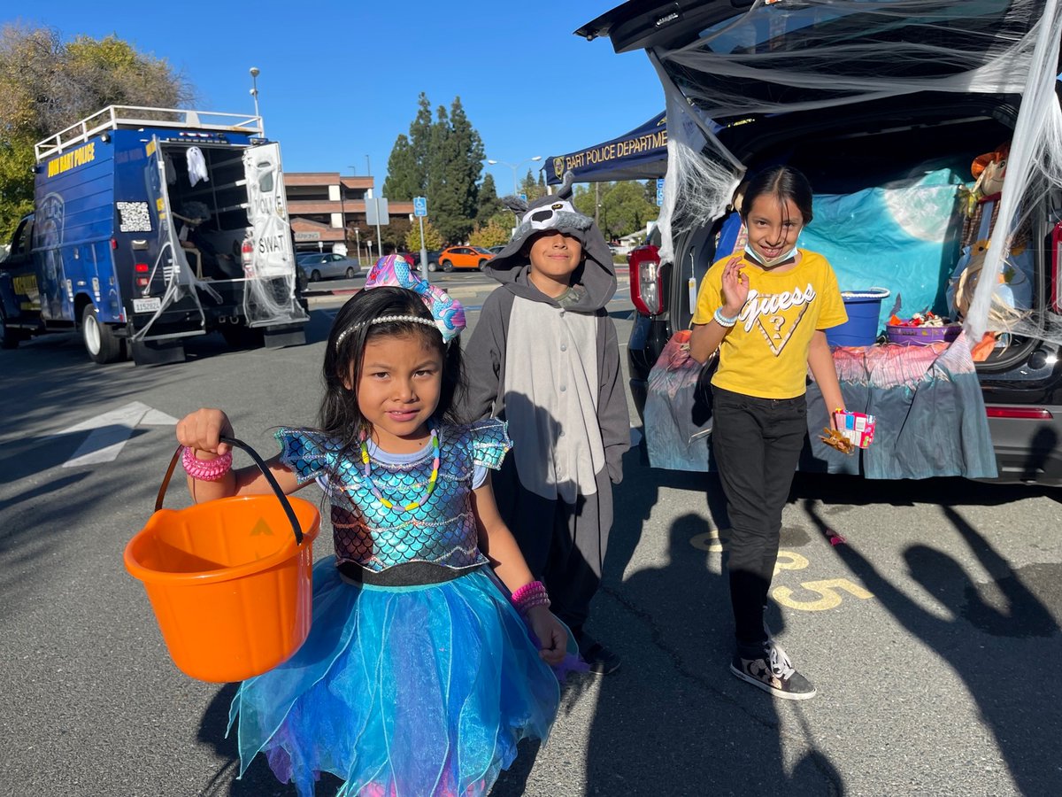 Ghouls and goblins, wolves and mermaids, even ladybugs and dinosaurs have descended on Concord Station for BART’s annual Trunk or Treat.