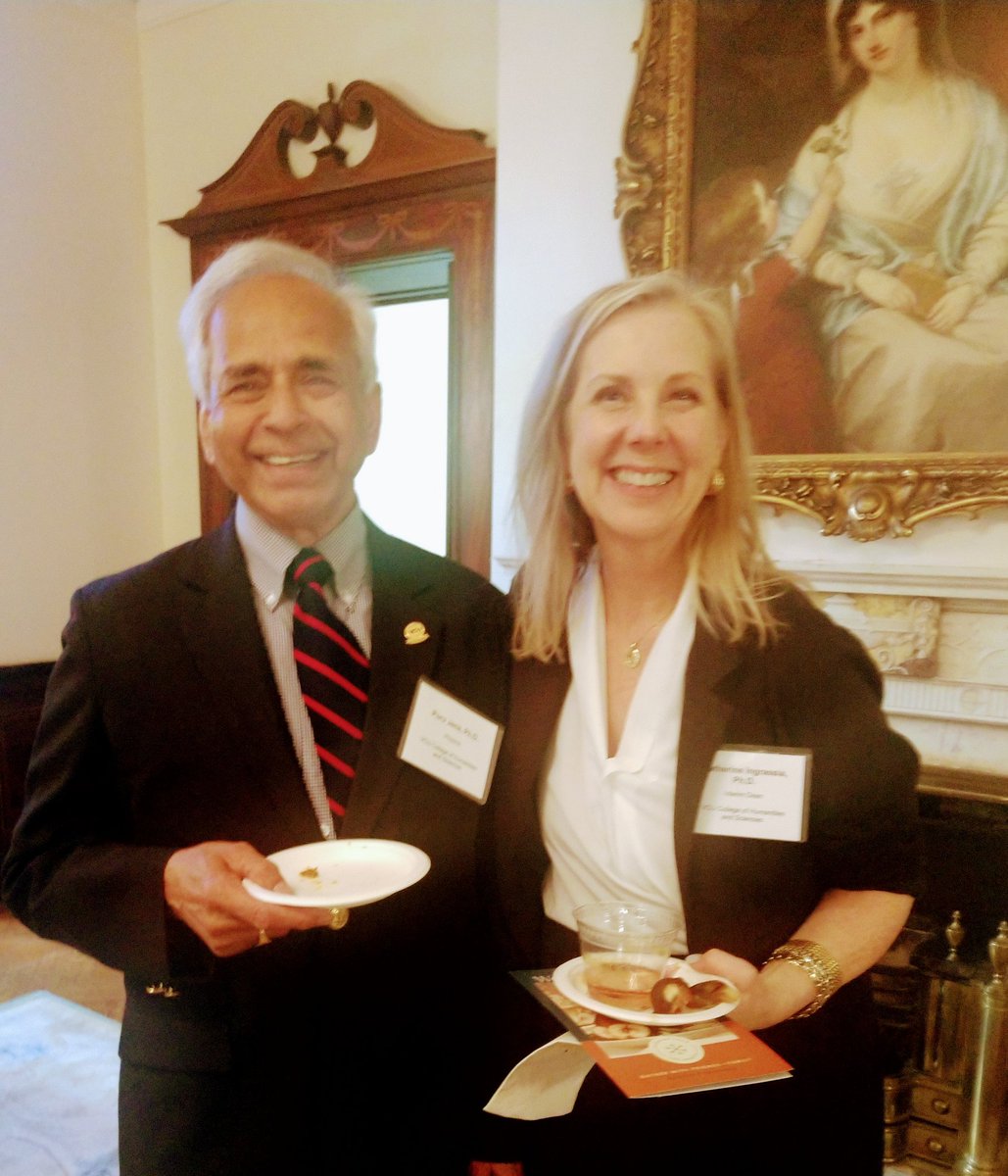 <a href="/VCUCHS/">VCU College of Humanities and Sciences</a> Dean <a href="/cingrass/">Catherine Ingrassia</a> and Puru Jena at the reception launching the new Institute for Sustainable Energy and Environment at VCU today.  <a href="/VCUresearch/">VCU Research</a>
