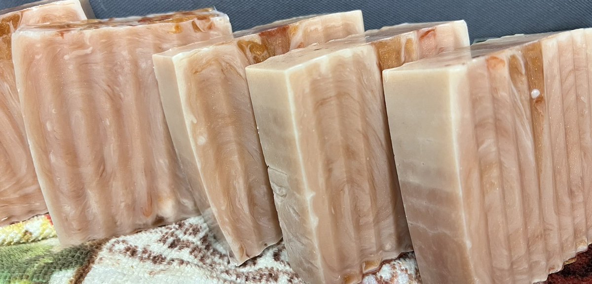 RoadQueen1967's tweet photo. Spiced Apple Cider bars I made this morning! Warm and inviting scent sweet & spicy with apple, and cinnamon with a hint of vanilla & nutmeg…new for my shop this weekend! #pdsoapsnsuds #handcrafted #gotsoap #smallbiz #smellssogood #handcutsoap https://t.co/MW2ppdXOQ1