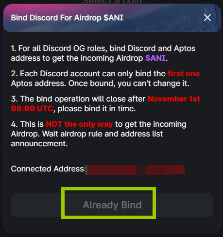 $ANI is #AnimeSwap native token, the usage and tokenomic of $ANI will introduce in next few days.

But Discord OG bind event could go ahead.

Go to: app.animeswap.org/#/swap?chain=a…
1. Click the Bind button on DApp header
2. Click Bind button on modal
3. Click Authorize in Discord popup