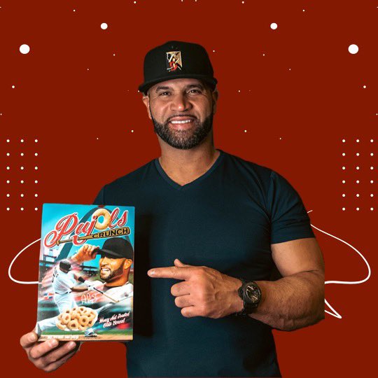PujolsFive's tweet image. Saturday mornings with my kids just got a little more fun! I am excited to say I have partnered with @plbse to create my own cereal brand, Pujols Crunch. Thank you to everyone at PLB Sports &amp;amp; Entertainment who made this possible. Pujols Crunch is available now, exclusively, at