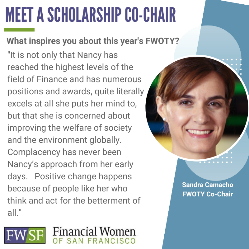 We interviewed FWSF Board Member and FWOTY Committee Co-Chair Sandra Camacho about Nancy Pfund, this year's Financial Women of the Year. Enjoy! tinyurl.com/3mwtadwa