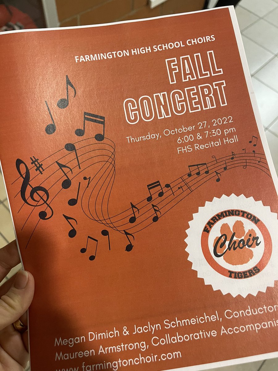 2nd concert starting soon! Not able to make it in person youtu.be/e6nSWBgWGzg 7:30 PM Go time! <a href="/FarmingtonChoir/">FHS Choir</a>