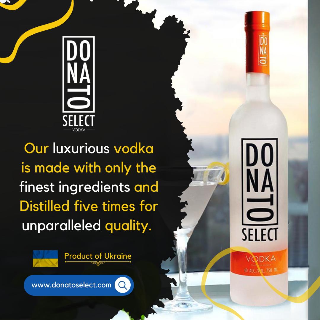 donatoselect's tweet photo. ✨ Introducing Donato Select Vodka, the world's first gourmet vodka made from a unique blend of wheat, rye, and barley!

#DonatoSelect #Vodka #ProductOfUkraine #VodkaLovers #Gin #drinks #cocktails #HighQuality #QualityGrains #cheers #VodkaCocktails #liquor #mixologist #alcohol https://t.co/34QV9Srpoy