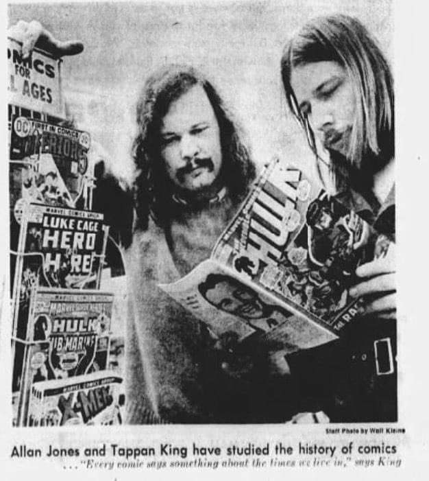 Allan Jones and Tappan King discuss the history of #comicbooks in a news article, 'Zam! Powie! Comic Books put history in place' in 1972.