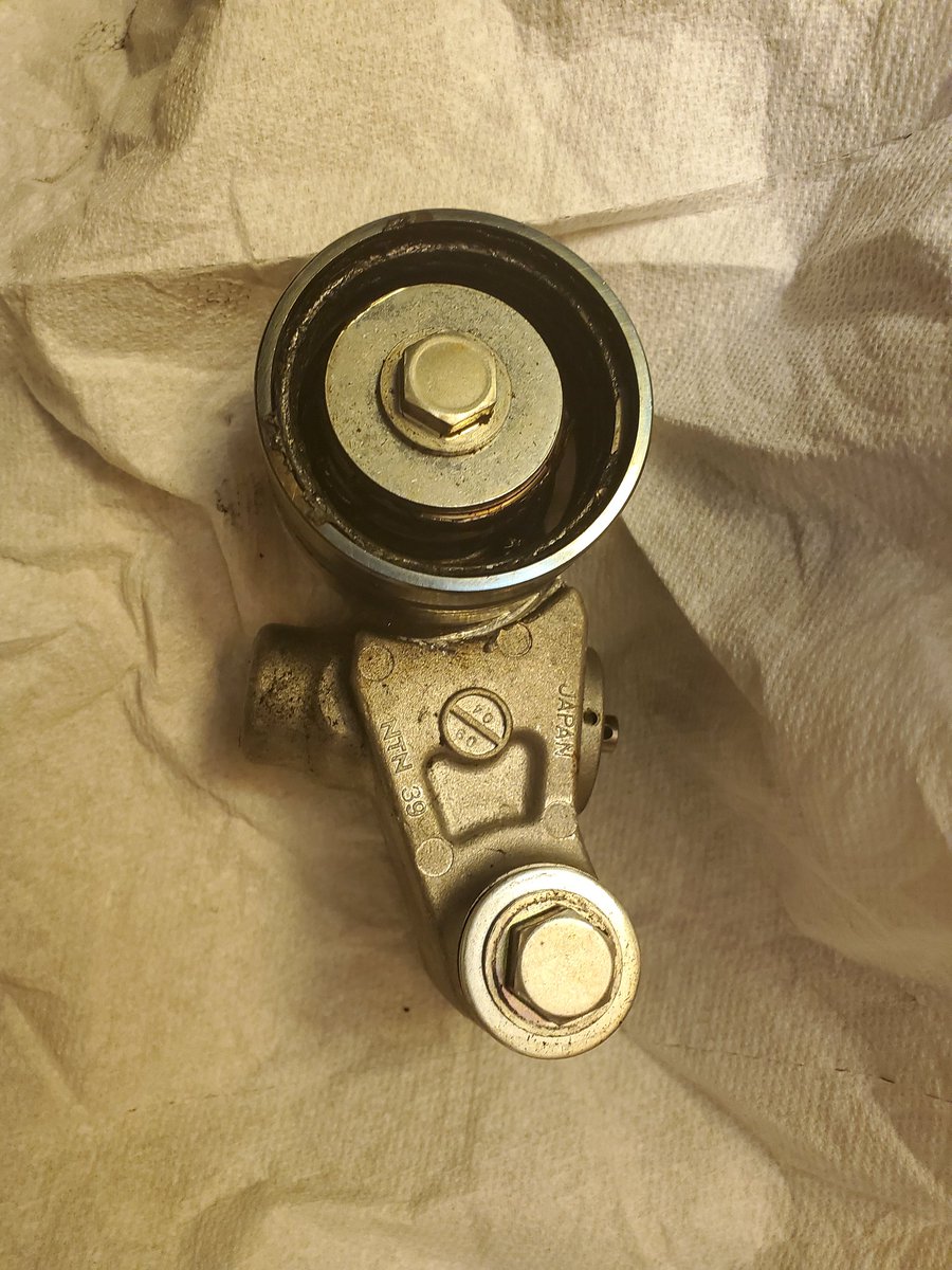 Leamony's tweet photo. lol This timing belt part in my car broke and the mechanic let me take it home. Like when you get a tooth pulled and the dentist lets you keep it https://t.co/zRinOvxMrO