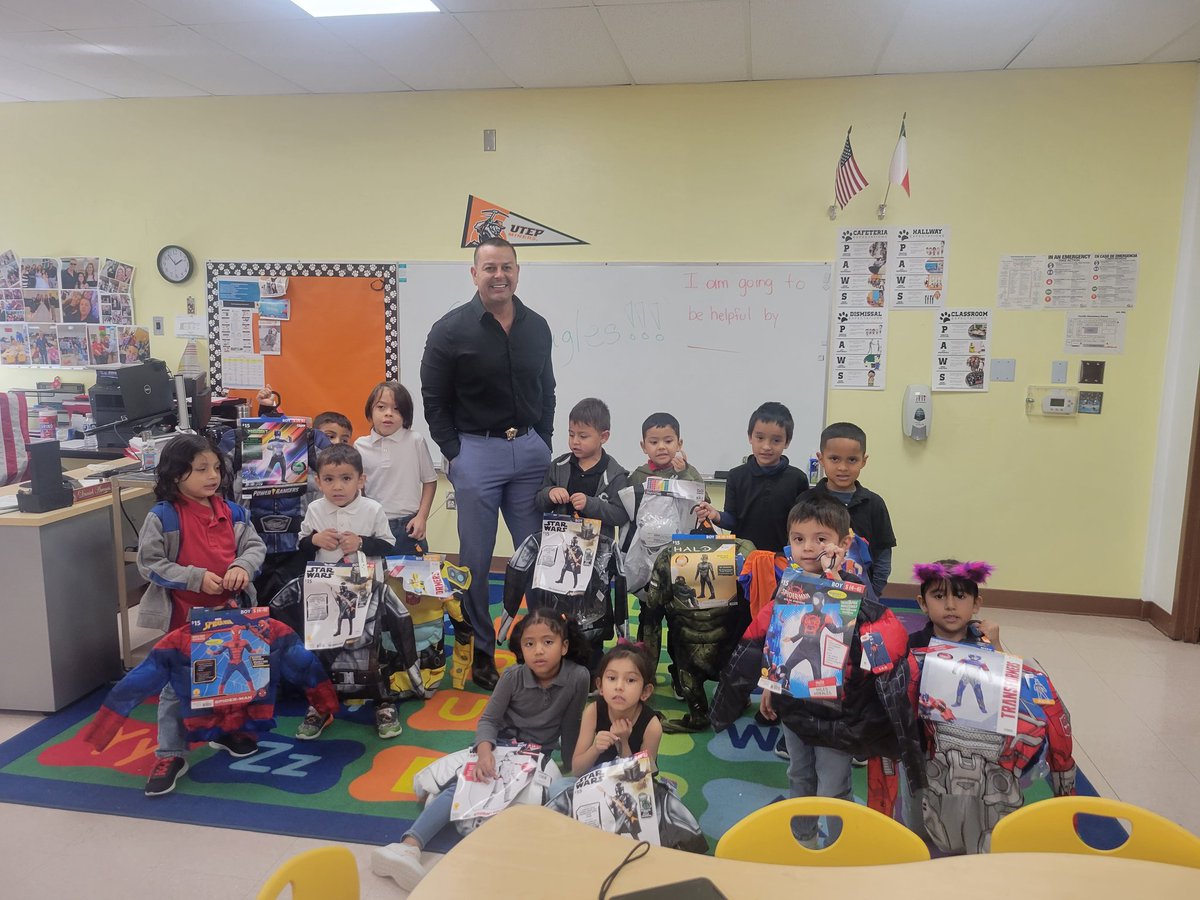 darenas_TISD's tweet photo. Happy Halloween to the students of TES, I hope the students like their costumes that I gave them.  #TISDPROUD https://t.co/pTlYbxPoim