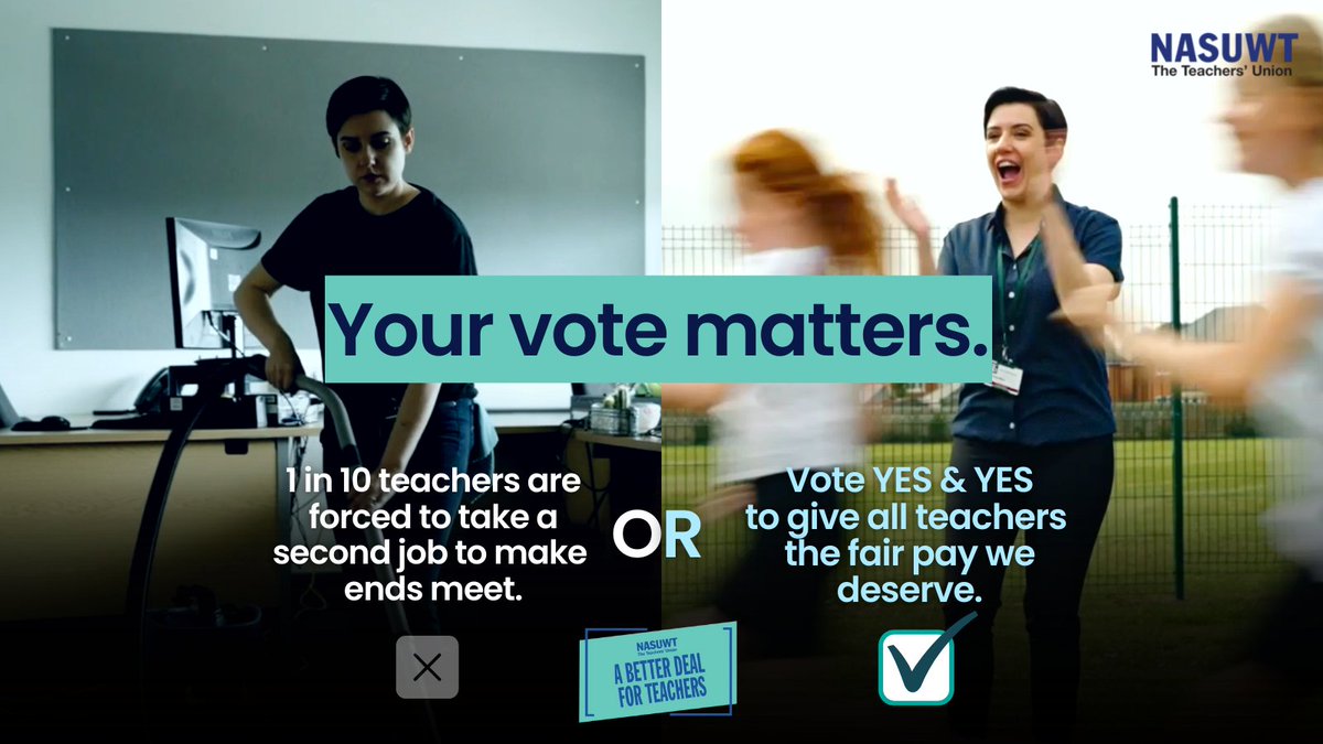 NASUWT's tweet photo. 12 years of real-terms pay cuts have taken their toll. 

Too many teachers just can't make ends meet any more. 

It doesn't need to be this way.

Use your ballot to bring us closer to winning a fully funded pay award for all teachers.

Vote YES &amp; YES for a #BetterDealForTeachers https://t.co/toxoJDNpxJ