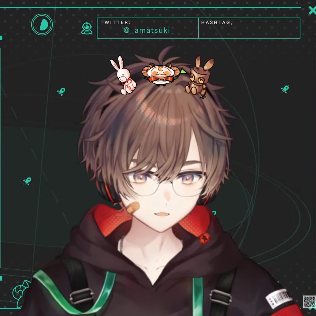 「天月くんの歌枠楽しみしすぎてマイク素材とヘアバンド(?)素材を作ってみました!今」|茶々のイラスト