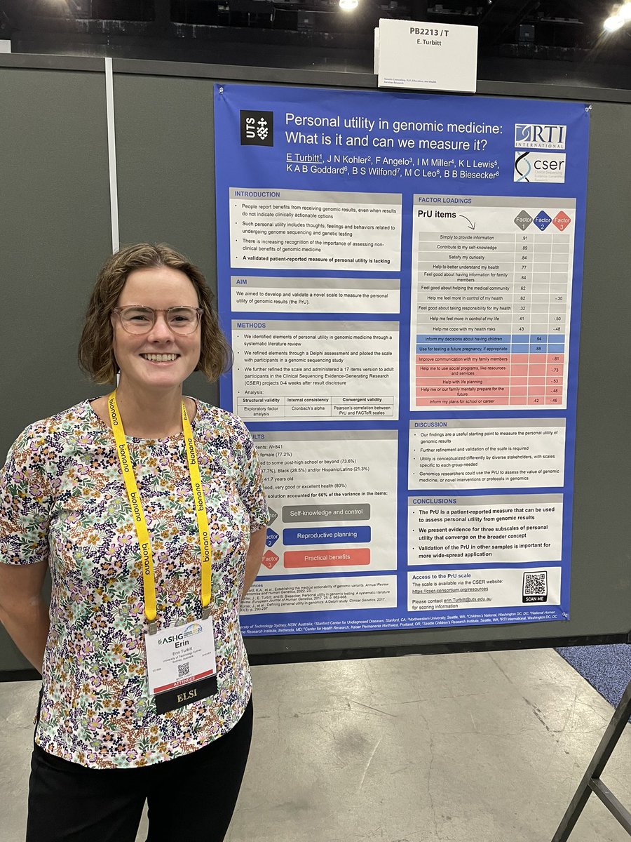 Great to share this work in our scale to measure personal utility in genomics! It’s been a great week of reconnecting with friends and colleagues #ASHG22