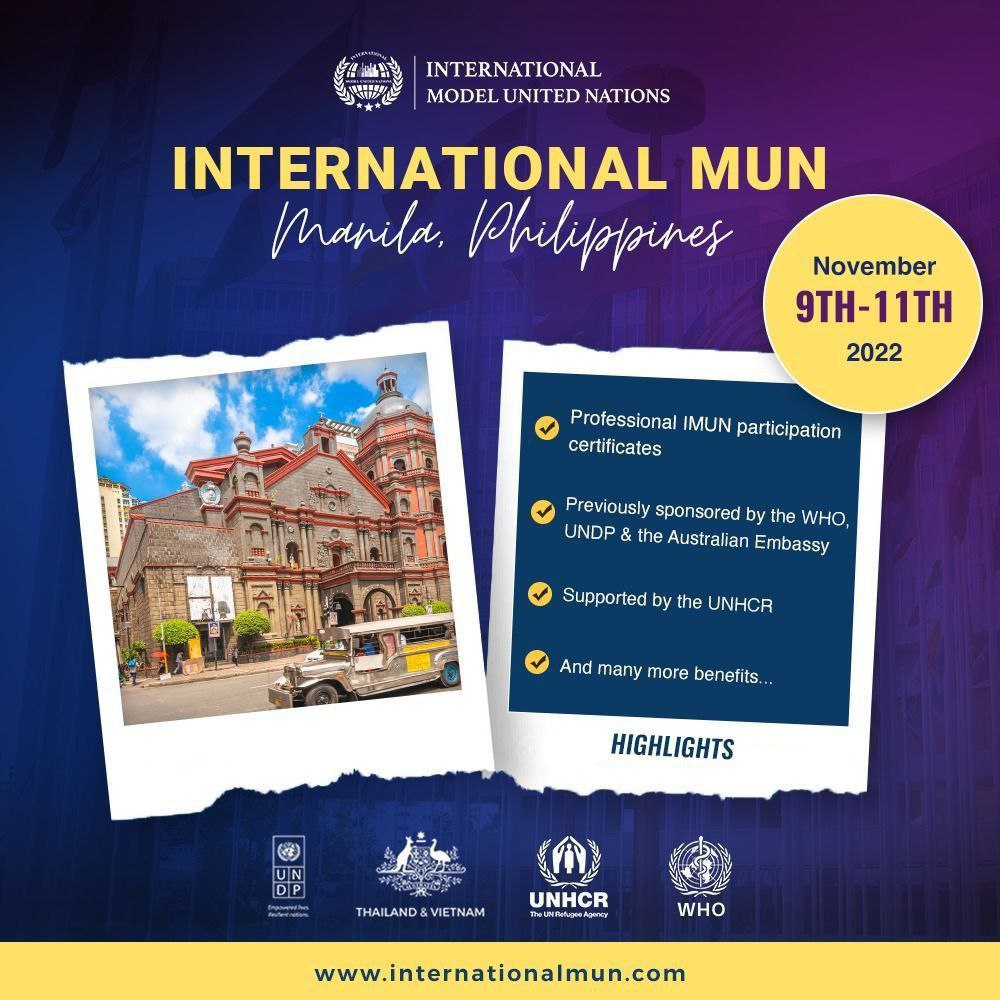 Zipporah_2's tweet photo. Use code QW3724 to register.

#mun #imun #modelunitednations #imun2022 #youth #globalopportunity #opportunity #conference #international #internationalconference #diplomacy #leaders #youngleaders #unitednations #un #munconference #online #onlineconference #onlinemun #webinar https://t.co/TvwMwoc1ea