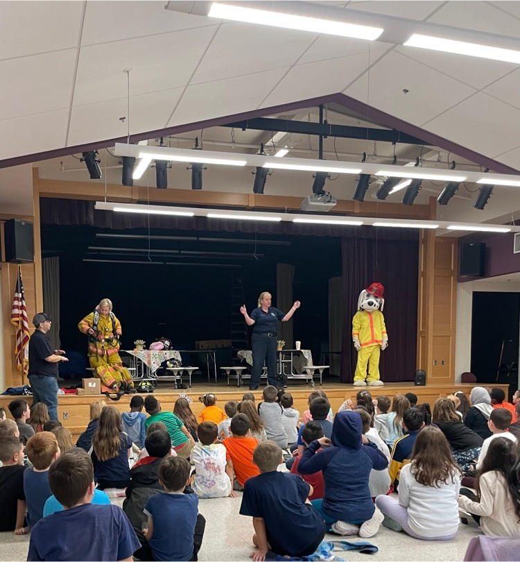 3rd graders participated in a fire prevention assembly this week to review key skills like what to do if you smell smoke and why every family should have a meeting spot. Many thanks to the Watertown Fire Department for coming out! #Polk #FireSafety