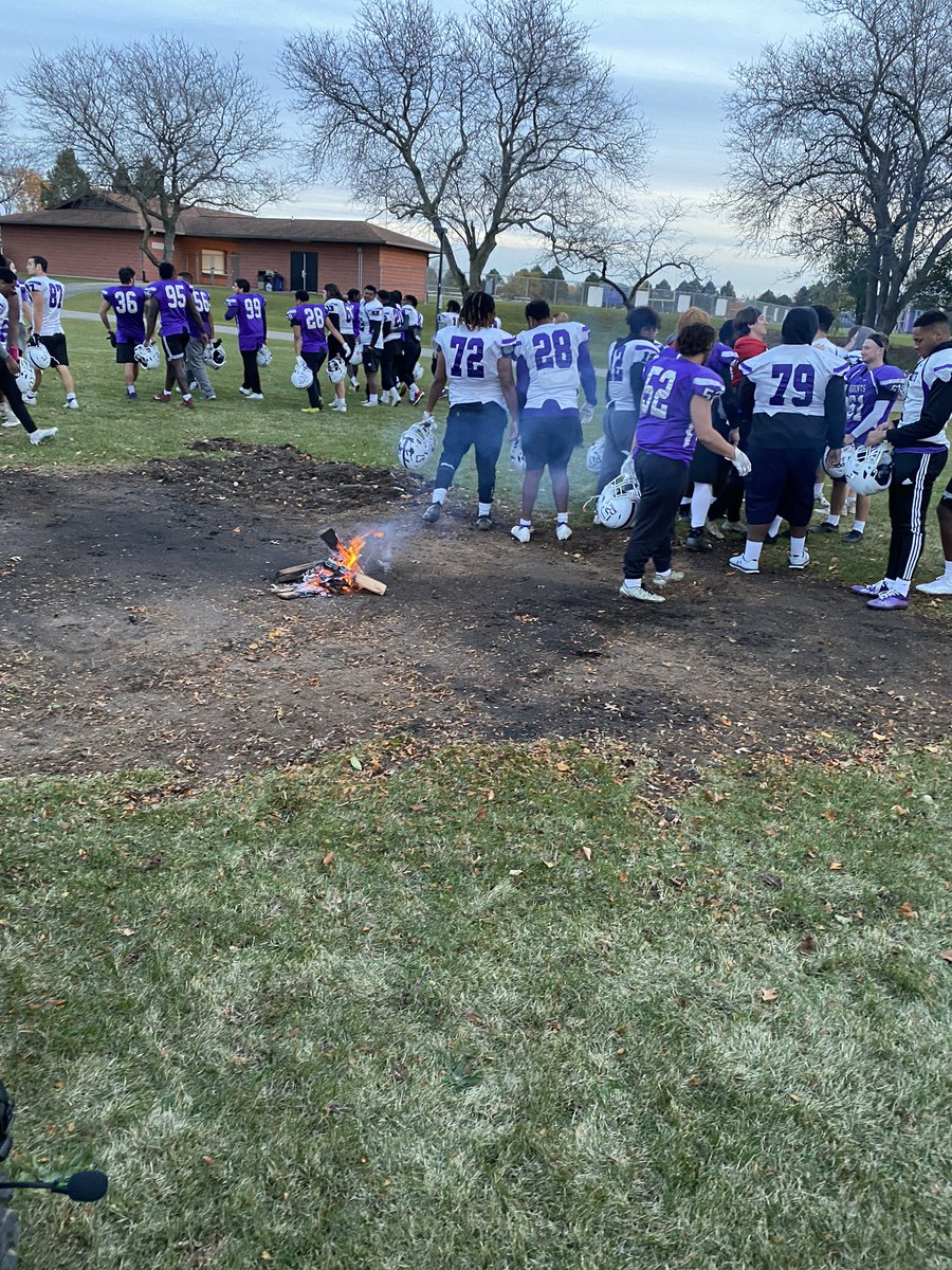 RockfordUFB's tweet photo. Last home game for the seniors this weekend so we burned the wood 🔥🪵 new tradition #Keepchoppingwood🪵🪓 https://t.co/kkMTdG7ccO