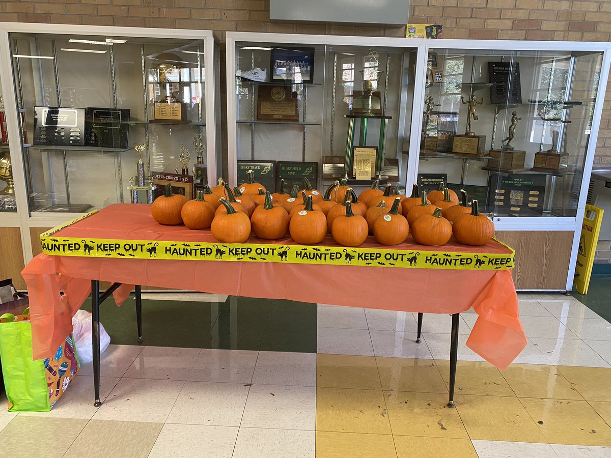 eileen_barboza's tweet photo. When you have a GREAT TEAM, this thing they call “WORK” is not really work at all… it’s JOY, FUN, WORTH IT! Huskies Friends Having Fun was a hit today as they painted pumpkins and did some art work! LOVE MY HUSKIES and MY TEAM! 💚💛🫶🏼 #ALERocks #HuskyPride https://t.co/O5AWLdxQ5F