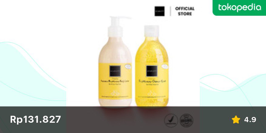 hikmahn38's tweet photo. Coba cek ini, deh: "Scarlett Whitening Bright Your Day" Rp131.827 di toko Scarlett Whitening Official Shop Tokopedia. Bisa bebas ongkir, lho.
https://t.co/uxMmt6Yc0Z https://t.co/bjONPGJTe2