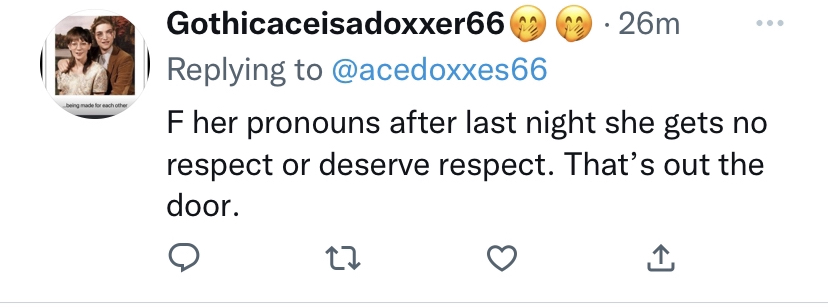 dancingdevil66's tweet photo. @acedoxxes66 blatant transphobia. https://t.co/bRXyCBqmcW