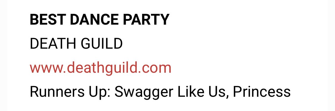 DeathGuildTwts's tweet image. Death Guild wins "Best Dance Party" in the 47th annual Best of the Bay 2022 poll!

Congrats to Decay, Joe Radio, Melting Girl, and Sage!

And congrats to DNA Lounge for winning "Best Nightclub"!

Thanks to everyone for your support!

48hills.org/2022/10/best-o…