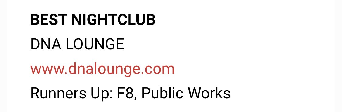DeathGuildTwts's tweet image. Death Guild wins "Best Dance Party" in the 47th annual Best of the Bay 2022 poll!

Congrats to Decay, Joe Radio, Melting Girl, and Sage!

And congrats to DNA Lounge for winning "Best Nightclub"!

Thanks to everyone for your support!

48hills.org/2022/10/best-o…