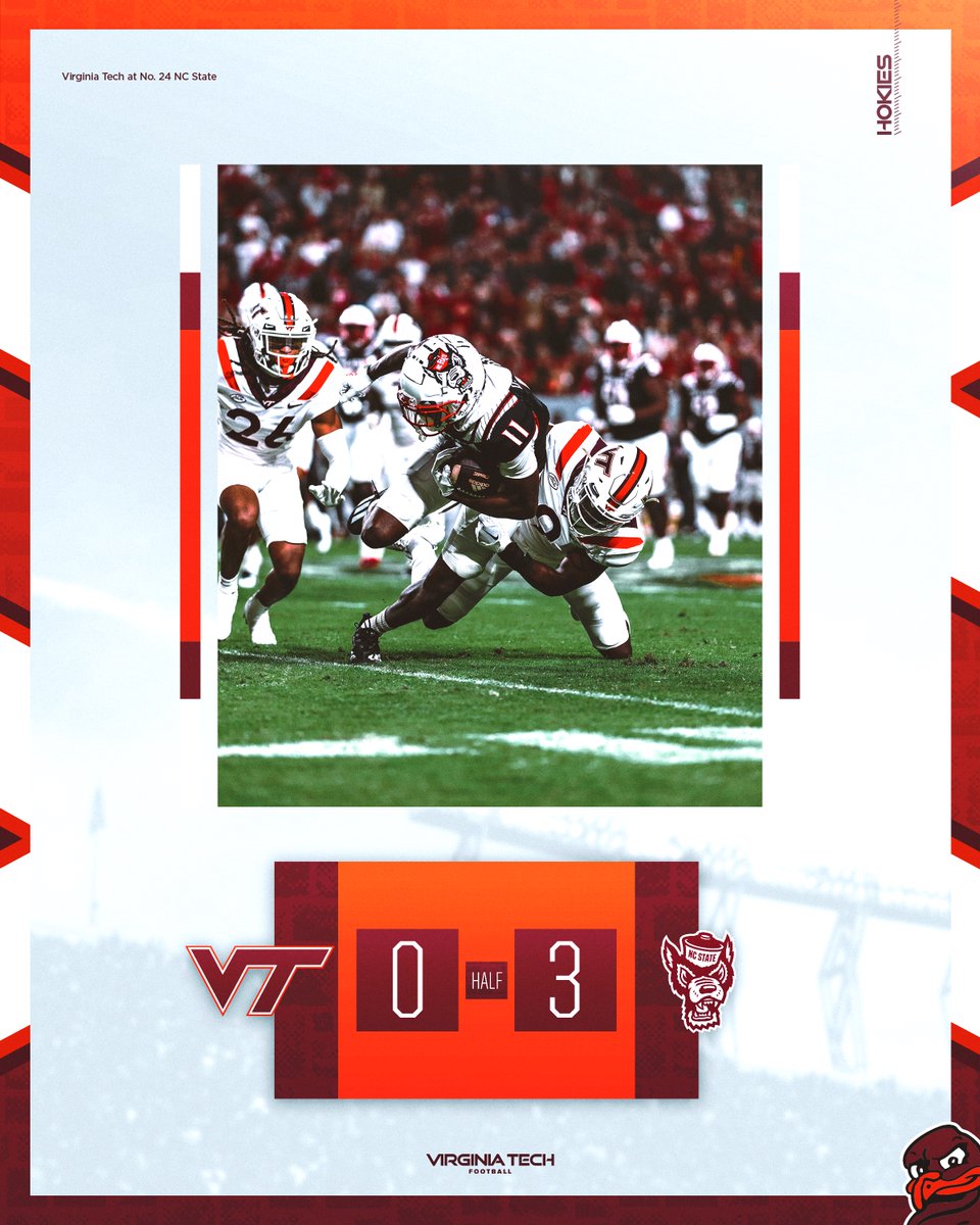 HokiesFB's tweet photo. Halftime: 🦃 0, 🐺 3 https://t.co/XDnlNlZcw1