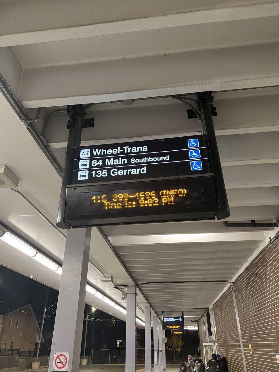 Why don’t the screens at Main St. tell when the next bus is coming anymore? Why do I have to use an app on my phone — which pulls data from the TTC? <a href="/TTChelps/">TTC Customer Service</a> <a href="/TTCNewsroom/">TTC Media Relations 📰🚌🚋🚈</a> <a href="/ttcriders/">TTCriders</a> <a href="/JohnTory/">John Tory</a>