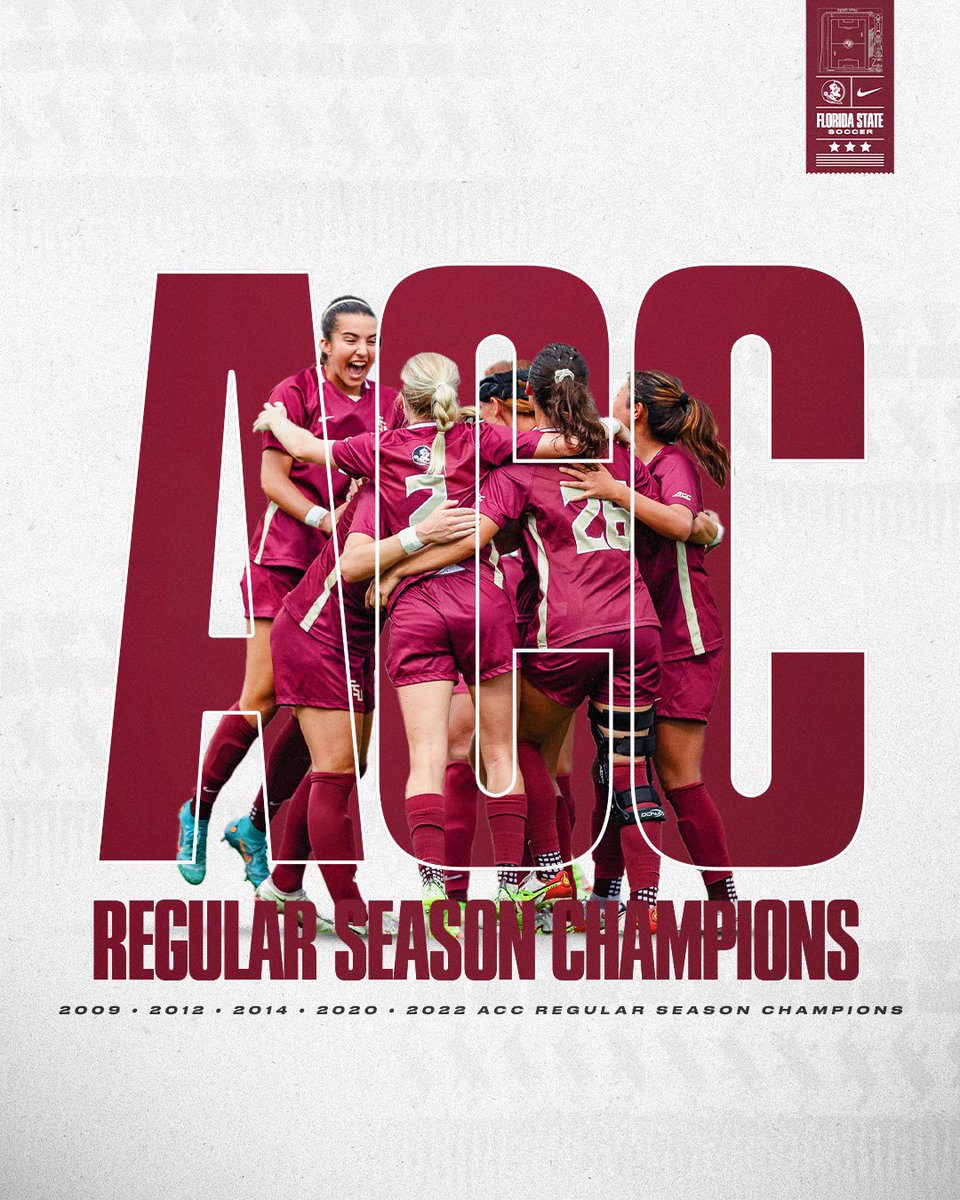 FSUSoccer's tweet image. With tonight’s win we are your 2022 ACC Regular Season Champions! #OneTribe