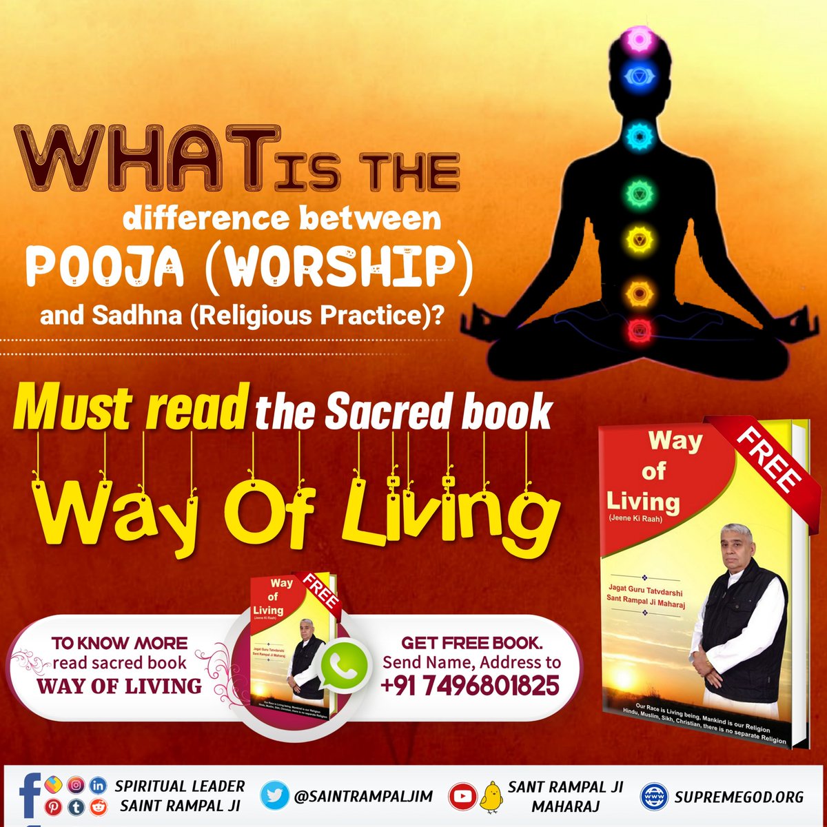 YadavJi17856996's tweet photo. #GodMorningFriday
What is the difference between Pooja
(Worship) and Sadhna (Religious Practice)?
Must Read the Sacred book "Way of Living"🤲 https://t.co/oN8PcYBevV