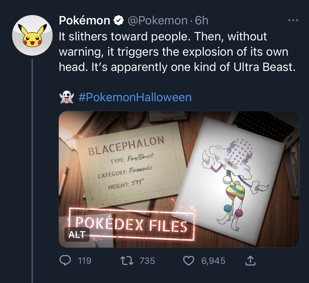 Pokémon - It slithers toward people. Then, without warning, it triggers the  explosion of its own head. It's apparently one kind of Ultra Beast. 👻