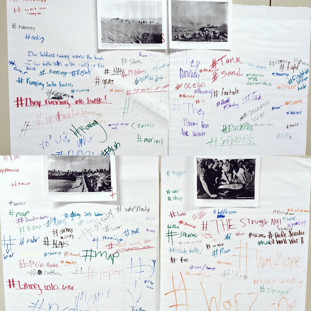 emytomita's tweet photo. @WitWisdomELA Grade 7  Using visuals to scaffold #CodeTalker chapters about #TheBattleOfIwoJima @TeagueMS_AISD @gwschattle281 @clynvan1 @tdavis_aldine @EllevationEd #KidsEnjoyed #StructuresInPlace @CurriculumMatrs https://t.co/9uFKMl6h8L