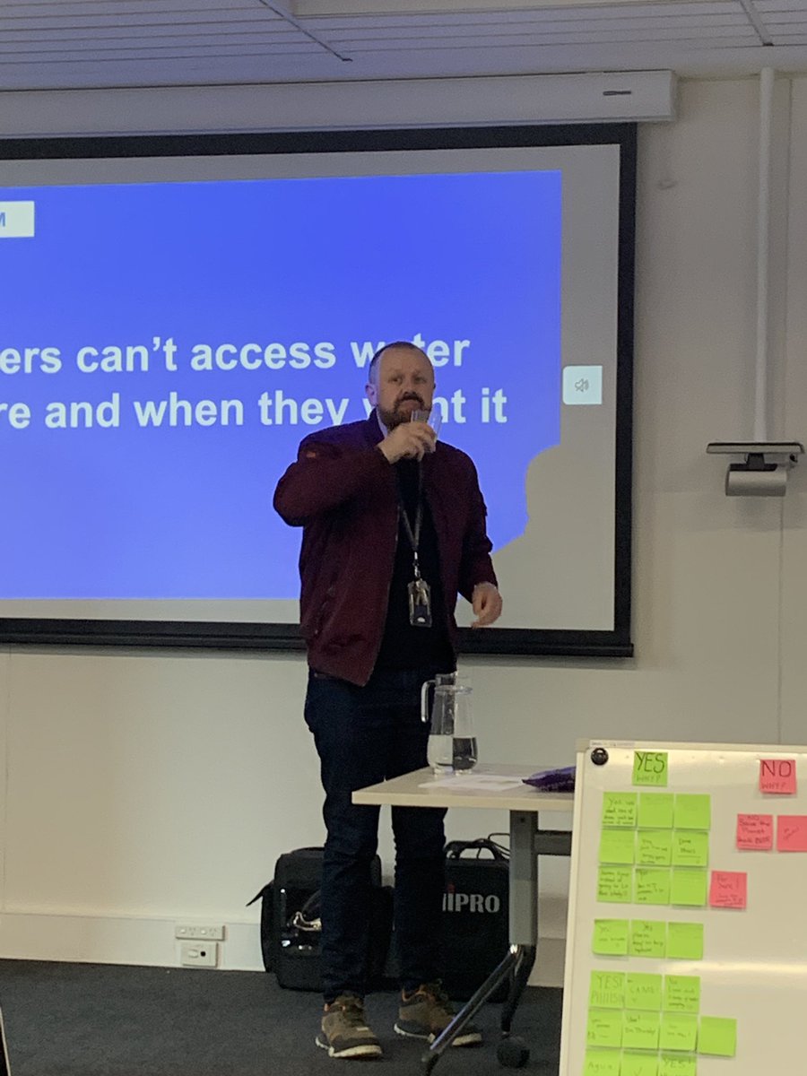 andypriestner's tweet image. Great prototype presentations here @monashunilib - really enjoyed the theatre of the water team (who took audience water away so ppl would feel like dehydrated library users) and the toilet team’s ‘Dunny Bunny’ (a digital mascot who appears when you report an issue) #uxtour