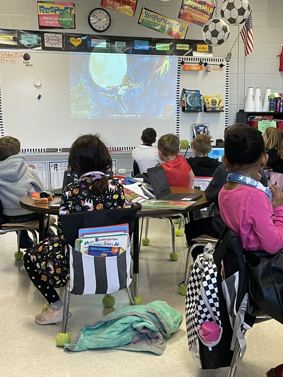 Nigel and the Moon kicked off our morning!  So cool how it fit right in with our reading unit. Thanks <a href="/AnnHaley_RCS/">RCSElemEd</a> and <a href="/McFadden_School/">McFadden School of Excellence</a> for making this happen. One book, one district, one moment!