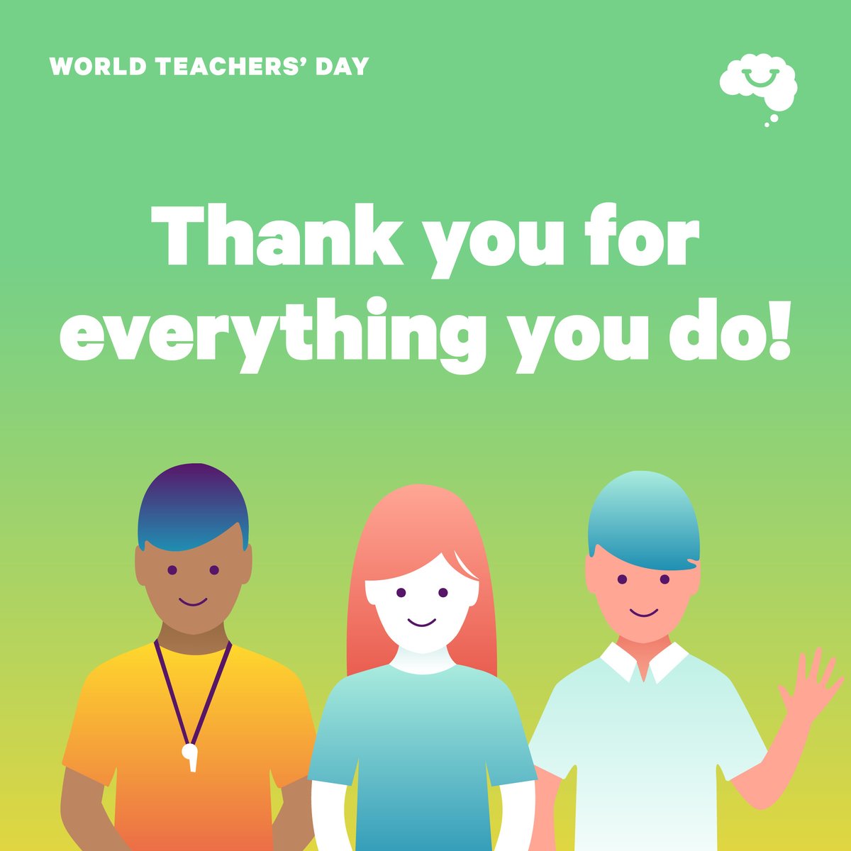 Today on World Teachers’ Day, we thank the thousands of Aussie educators who are changing kids’ lives everyday. The teachers we work with are our parters in leading generational change to the mental health of Australians. We are so grateful for all you do! #WTD2022