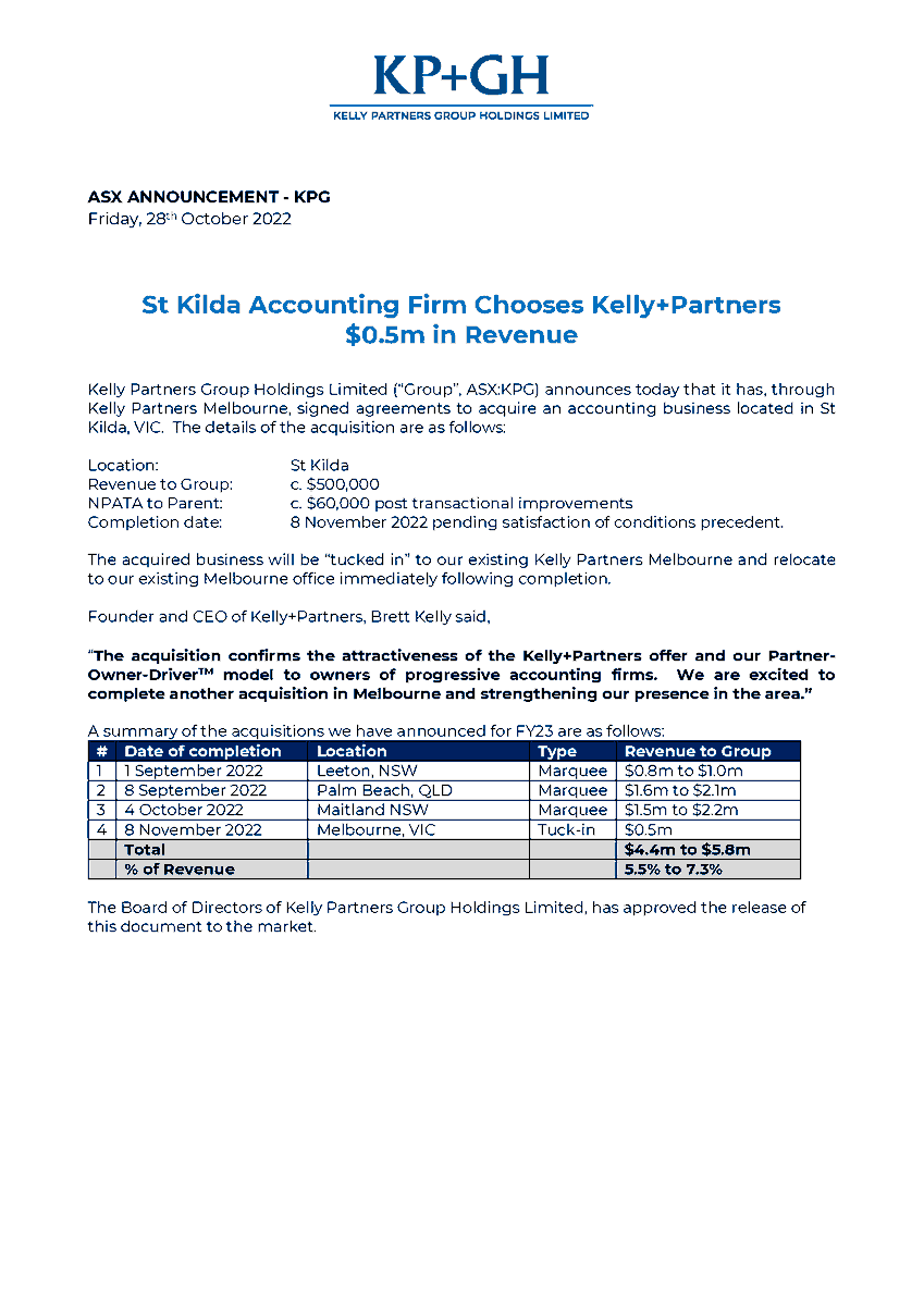 Kelly+Partners Group Holdings tweet media