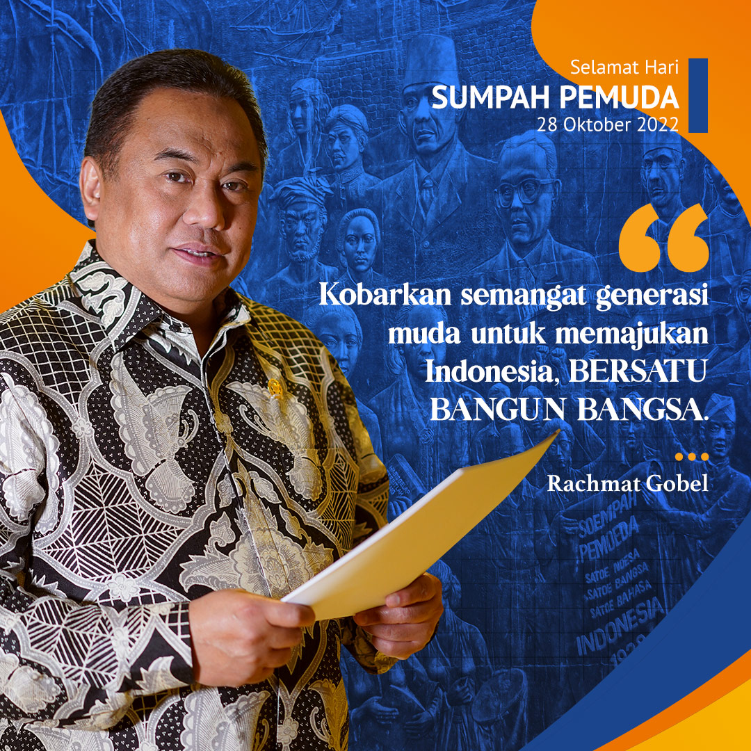 Selamat Hari Sumpah Pemuda untuk semua pemuda-pemudi di seluruh Indonesia!

Mari kita kobarkan semangat generasi muda untuk memajukan bangsa Indonesia. 

Bersatu Membangun Bangsa!. 

#RG
#RachmatGobel
#CahayaDariTimur
#SumpahPemuda