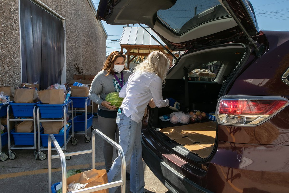 Our #FoodPantry is open today, Friday 9 am-noon at 1235 Lorraine St for cars. Thank you to all the amazing volunteers helping us keep it open for the #Houston community. #WesleyEmpowers