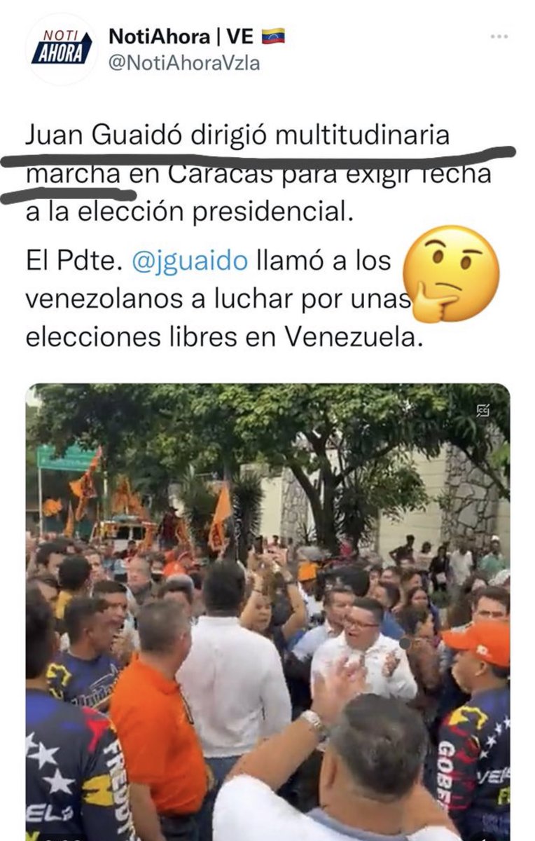 MichelCaballero's tweet photo. “Marcha” del pelele Guaidó 

Realidad / ficción mediática

Véalo Ud. mismo 👇🏽 https://t.co/iYaEpio6q4