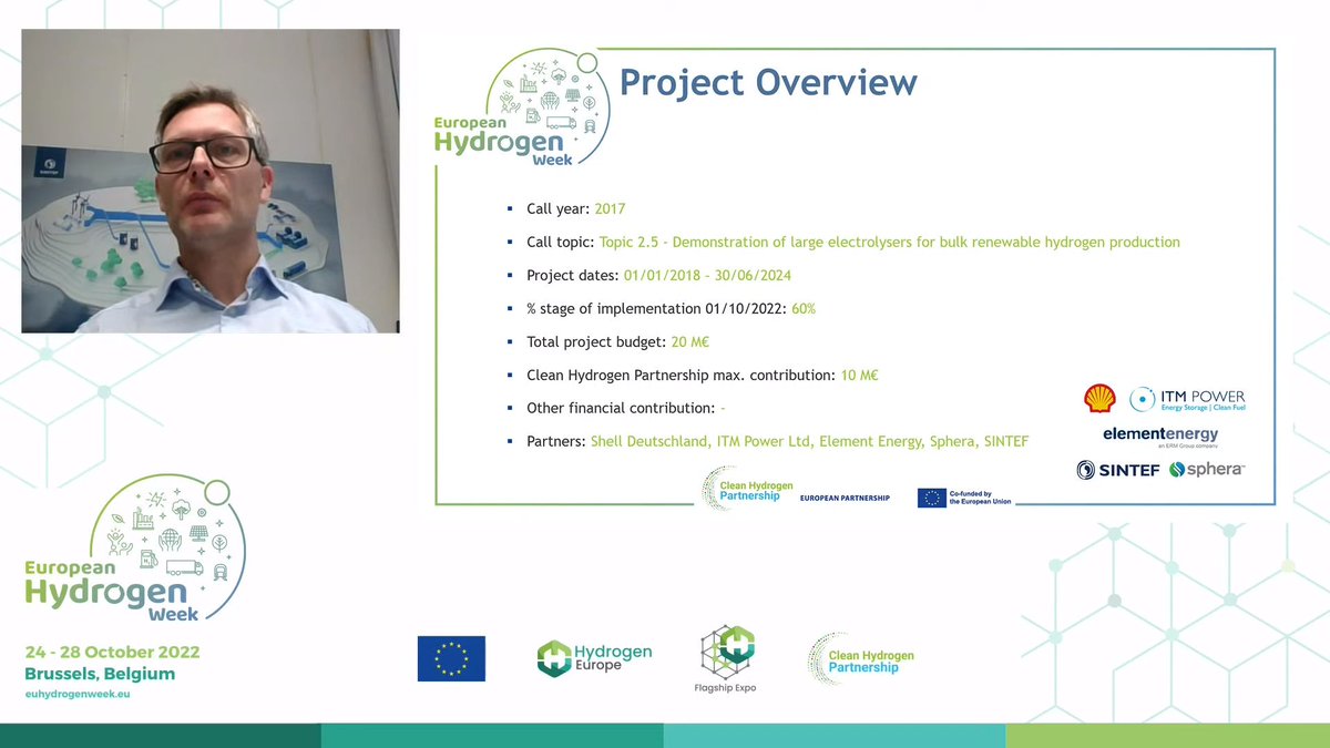 Project coordinator <a href="/a_odegard/">Anders Ødegård</a> is now LIVE presenting the #REFHYNE project during #EUHydrogenWeek !

Watch the livestream here: clean-hydrogen.europa.eu/european-hydro…