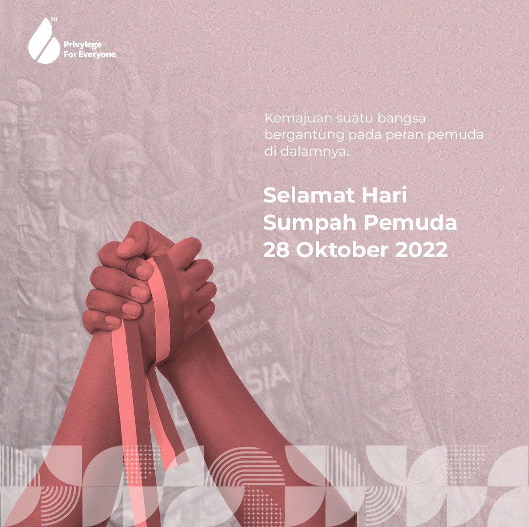 PrivyID's tweet photo. Jiwa muda adalah jiwa yang penuh api menyala.
Kobarkan semangat untuk bangkit bersama dan memberikan kontribusi nyata dengan terus berkarya demi mewujudkan cita-cita bangsa.
Selamat Hari Sumpah Pemuda!
#PrivylegeForEveryone
#PrivylegeIsHere #PrivyIsHere https://t.co/bF3a3qFKJJ